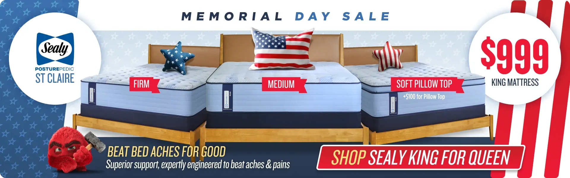 Memorial Day Sale Sealy King for Queen
